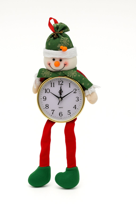 Ceas Decorativ Om de Zapada cu Picioruse, Model Craciun, 45cm [2]