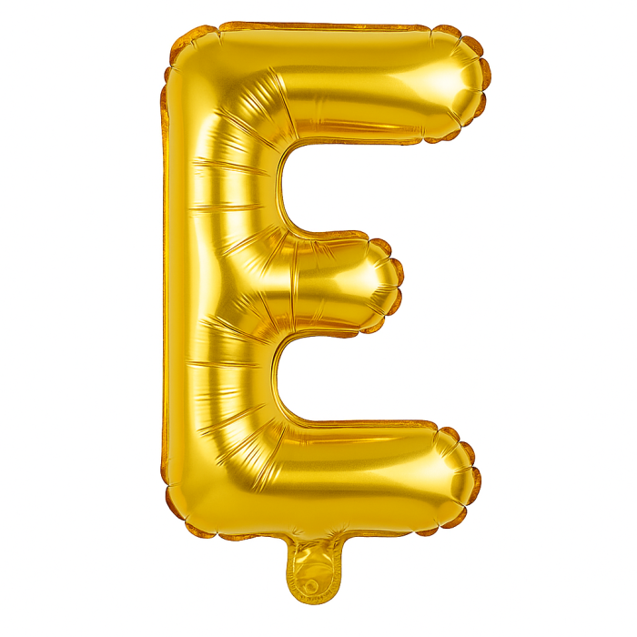 Balon folie litera E auriu 35 cm, decor aniversari si petreceri, 1 buc [1]