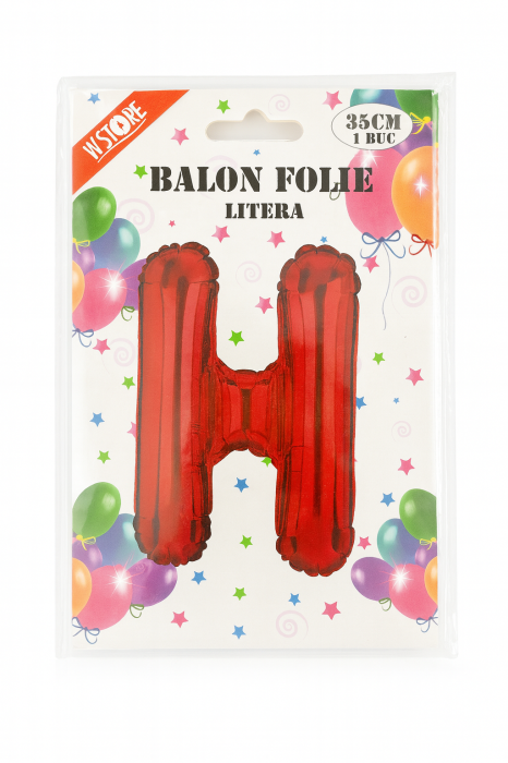 Balon folie litera H rosu 35 cm, decor aniversari si petreceri, 1 buc [2]