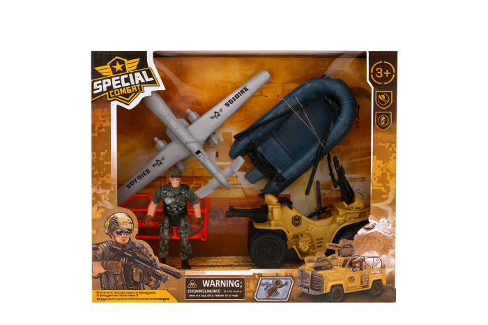 Set Jucarii Militari Special Combat – Avion, Barca, Vehicul Tactic si Soldat, 27x23 cm [2]