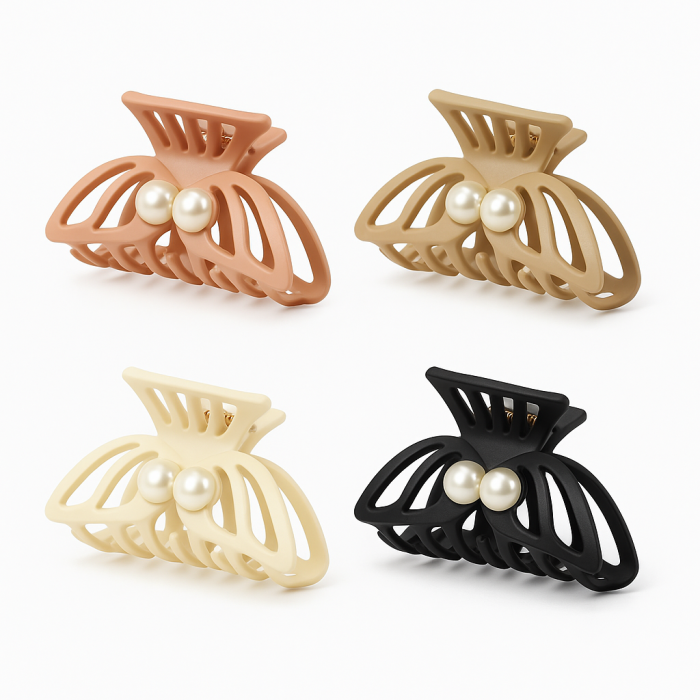 Set 12 clame par 10CM cu perle, model elegant fluture, prindere puternica [2]