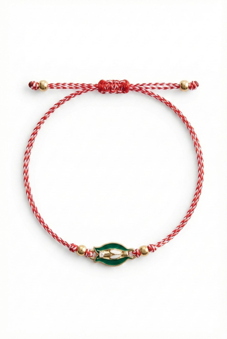 Set 12 Bratari Martisor Ghiocel Auriu Snur Alb Rosu Reglabile [2]