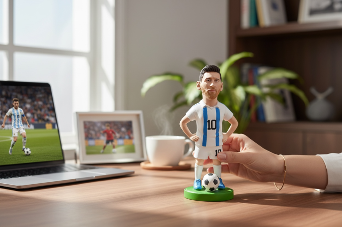 Figurina Ceramica Fotbalist – 17 cm, Model Colectie, Detalii Realiste [2]