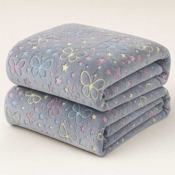 Patura Cocolino 200x230 cm, 1 KG – Model Fluturi si Stelute, Pufoasa si Calduroasa [3]