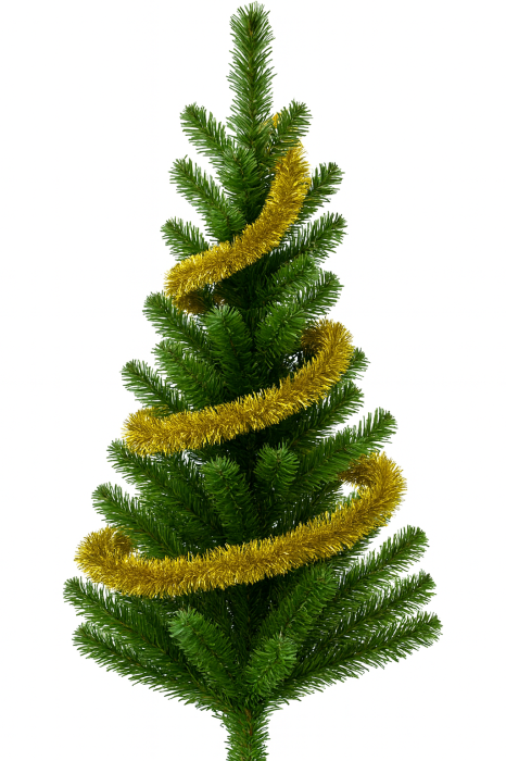 Beteala Craciun Aurie Stufos 6 cm, 190 cm Lungime – Decor Brad Stralucitor [2]
