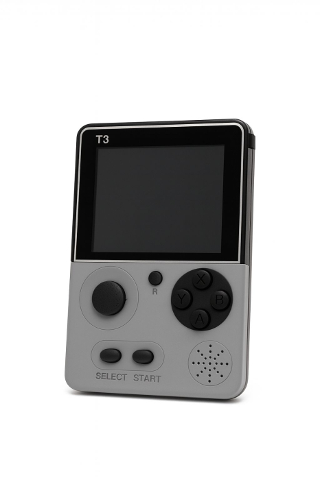 Consola jocuri portabila T3 Retro, 500 in 1, ecran 3.5 inch, jocuri clasice 13.5x9.5x5cm, Ivory white [1]