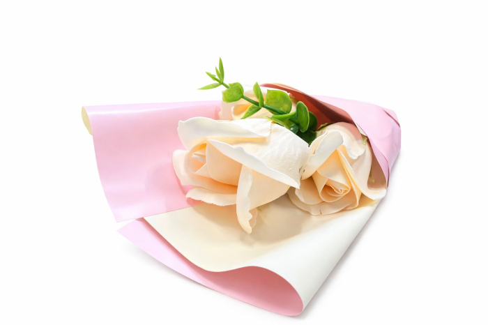 Buchet 3 trandafiri de sapun parfumati, decorativi, 30 cm [3]