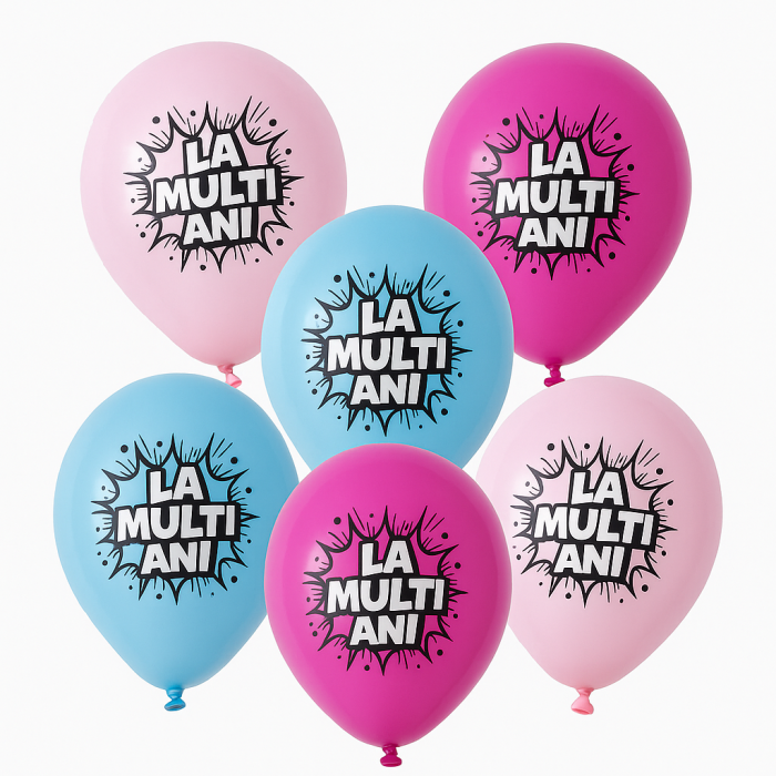 Set baloane latex LA MULTI ANI pastel 30cm, 6 buc – model comic [1]