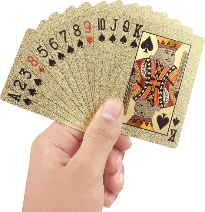 Carti de Joc Luxury cu Cutie Tip 500 Euro, Set Premium Metalic, Poker Edition [1]