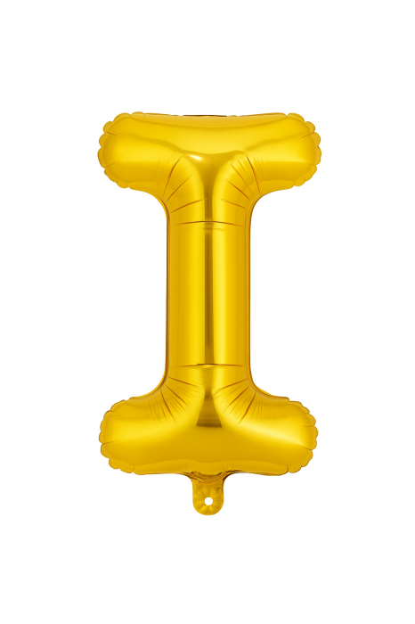 Balon folie litera I auriu 35 cm, decor aniversari si petreceri, 1 buc [1]