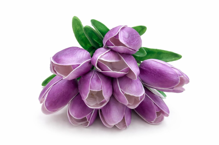 Set 10 lalele artificiale mov elegant soft touch fir individual 33cm [3]