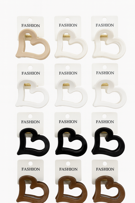 Set 12 Cleme Par 7cm Inima – Accesorii Matte Elegante pentru Coafuri [1]