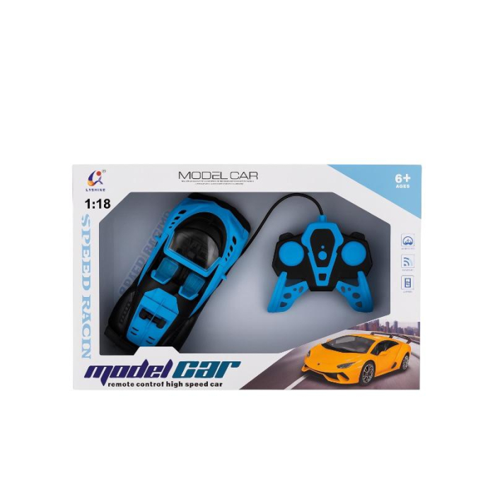 Mașină sport albastră cu telecomandă cu fir, scara 1:18, Speed Racing 6+ [2]