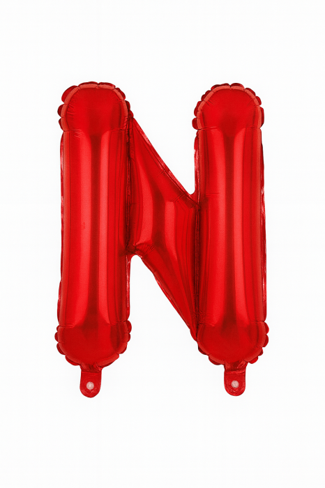 Balon folie litera N rosu, 35 cm, decor petreceri si aniversari, 1 buc [1]