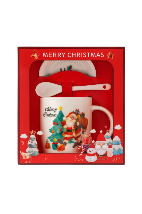 Set Cana Craciun cu Farfurioara si Lingurita – Merry Christmas Gift Box [1]