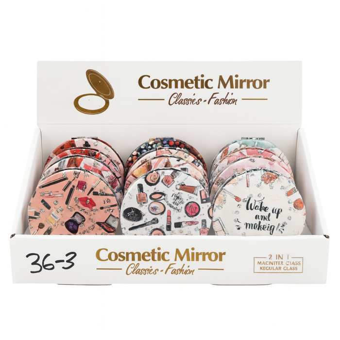 Set 12 oglinzi cosmetice compacte 2 in 1 – modele fashion, display prezentare [1]
