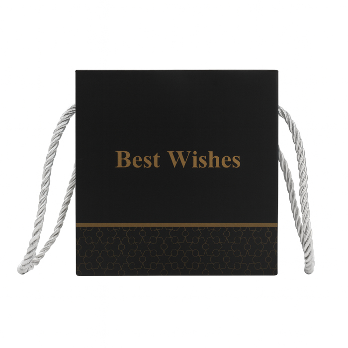 Cutie cadou Best Wishes cu trandafir din sapun si colier surpriza, 11x11x11 cm [5]