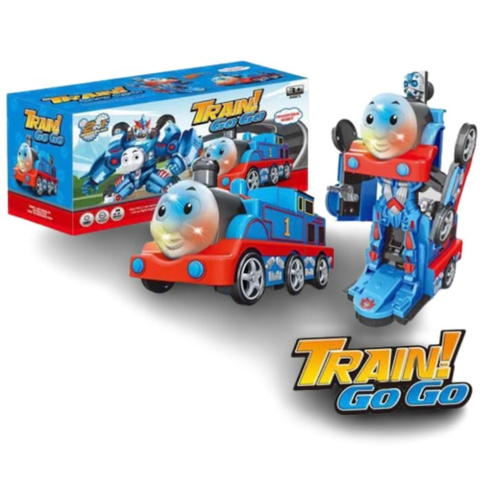 Tren Transformer cu Lumini si Muzica – 20 cm, Robot 2-in-1 [4]