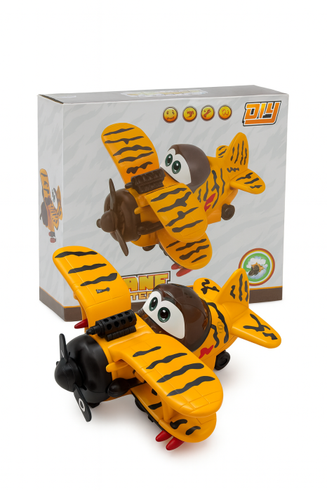 Avion Jucarie cu Lumini, Sunete si Miscare – Model Fighter Tiger, 17.3x16.8x9.3 cm [1]