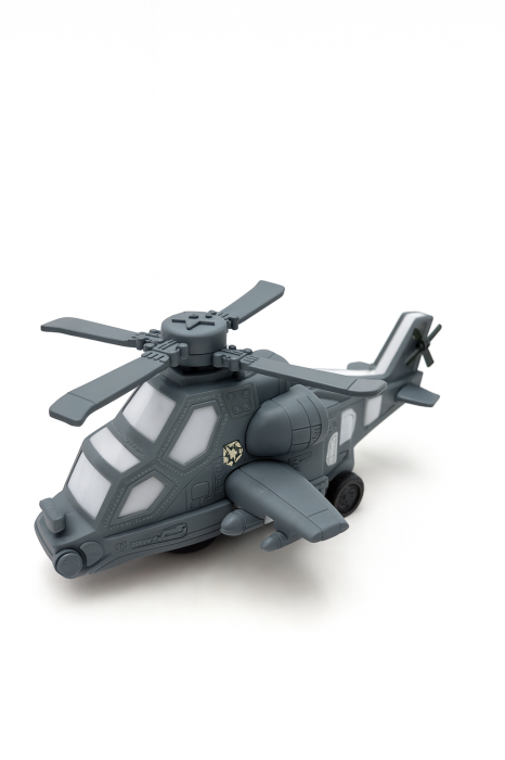 Elicopter Militar Jucarie 25x11 cm cu Lumini si Sunete – Model de Atac, Rotori Functionali [2]