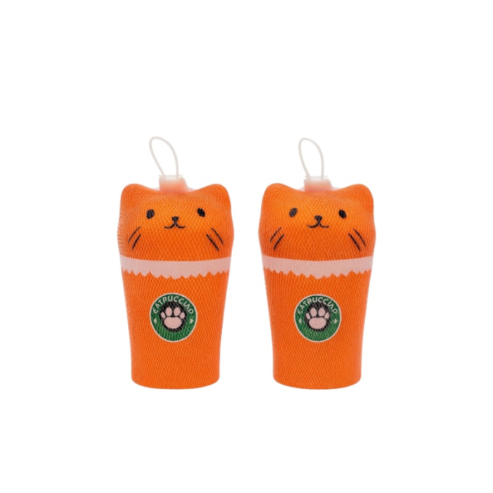 Set 2 Figurine Moi Antistres – Model Pahar Pisicuta, Portocaliu – 12 cm [1]