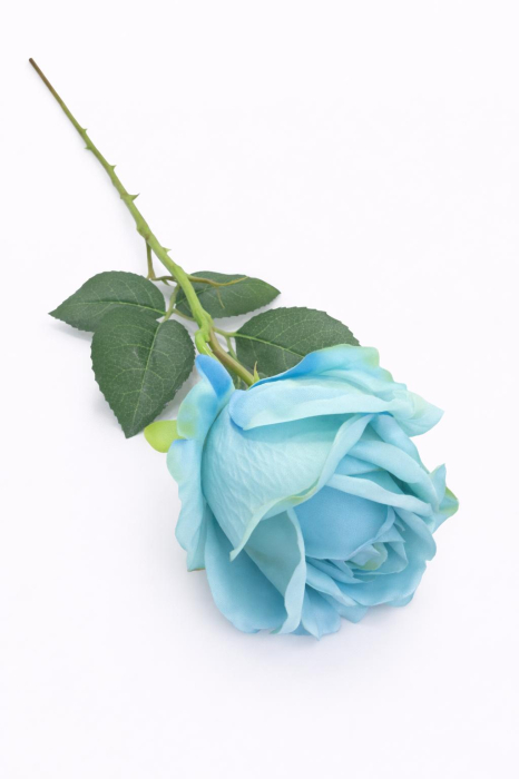 Trandafir artificial albastru deschis calitate superioara 50 cm diametru floare 7 cm [2]