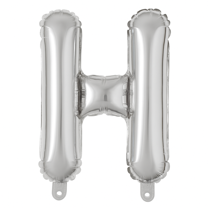 Balon folie litera H argintiu 35 cm, decor petreceri si aniversari, 1 buc [1]