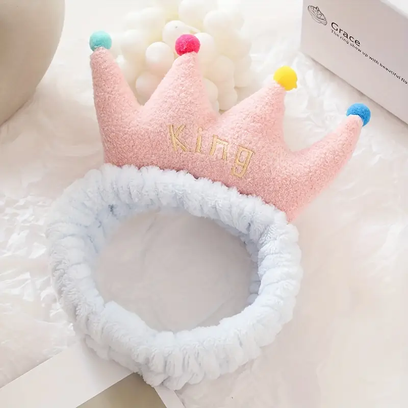 Set 6 bentite pufoase coronita pentru fata, elastice moi, diverse culori [5]