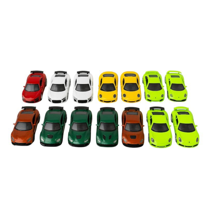 Set 12 Mașinuțe Metalice Pull Back QHT Car, Diverse Culori, 3+ ani [2]