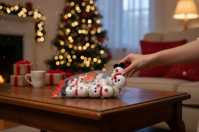 Set 12 decoratiuni Craciun om de zapada din polistiren – pachet multiplu figurine festive pentru brad si aranjamente, 15cm inaltime per bucata [3]