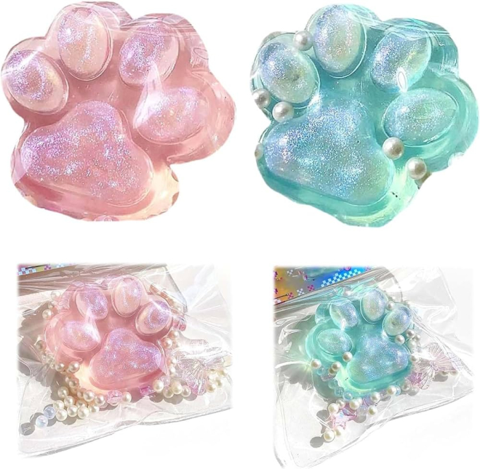 Set 16 Squishy Gel Paw – Labute cu Gel Transparent, Antistres, Culori Pastel [2]