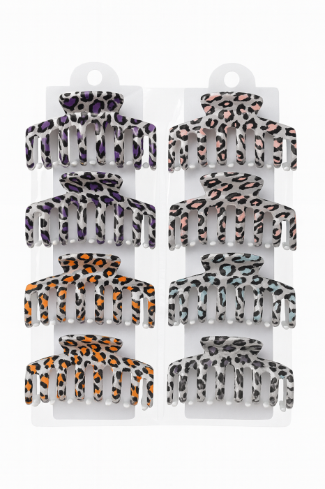 Set 12 Cleme Par Leopard 11cm – Accesorii Colorate si Rezistente pentru Coafuri [2]