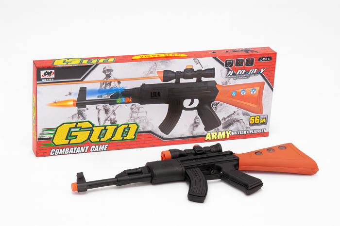 Pusca Jucarie Army Combatant Game – 56 cm, cu Lumini si Sunete, Model Militar, pentru Copii 3+ [2]