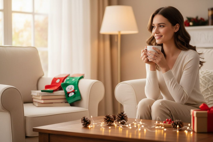 Sosete flausate dama – modele de Craciun combinate, moi si confortabile [2]