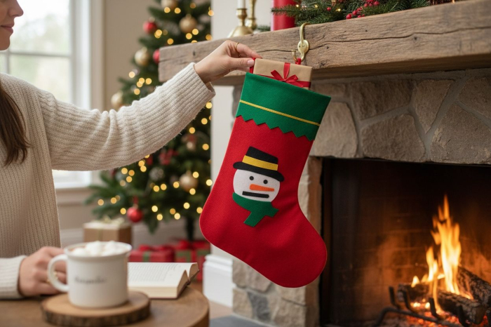 Soseta Mos Nicolae modele mixte rosu verde – om de zapada, mos craciun, brad [6]