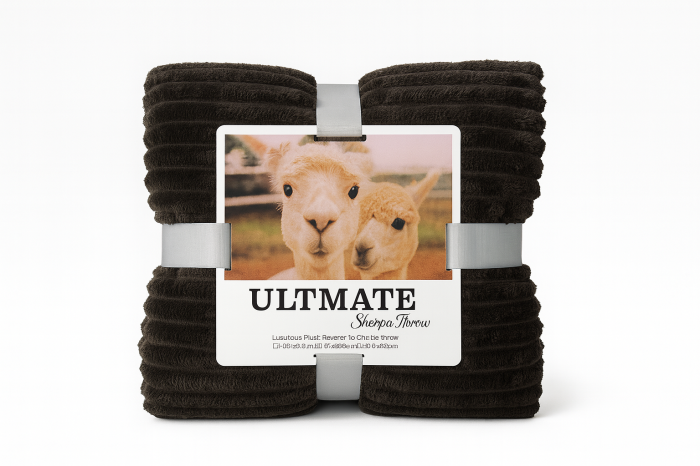 Patura pufoasa maro inchis super soft, 1 KG, groasa si calduroasa, 200x230 [2]