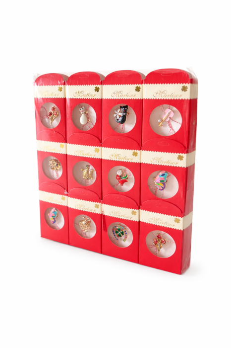 Set 24 Brose Martisor Metalice cu Snur Traditional, Ambalate Individual, Cadou 1 Martie 11x1 cm [2]
