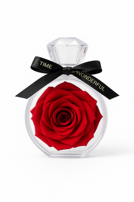 Cutie Diamant cu Trandafir din Sapun Rosu 14x10.5 cm Cadou Romantic Premium [1]
