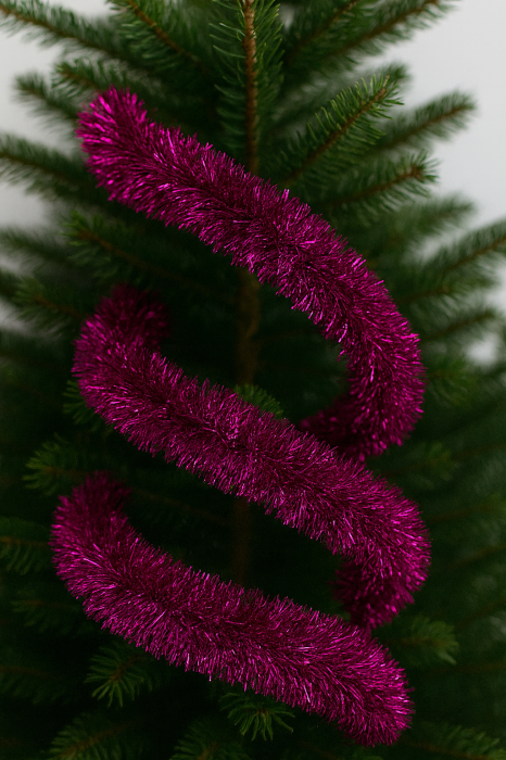 Beteala Craciun Stufos 6 cm, 190 cm Lungime – Decor Brad Mov Stralucitor [2]