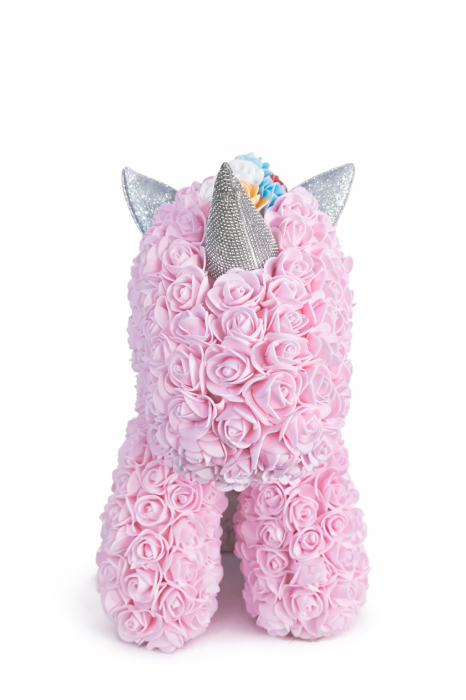 Figurina decorativa din trandafiri din spuma roz, cadou floral premium [3]