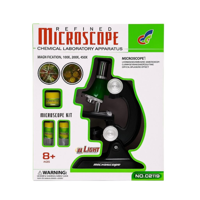Microscop pentru copii cu lumină, set educativ 100x–450x, vârsta 8+ [2]