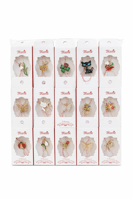 Set 30 brose martisor modele combinate, ambalaj individual, 9x5cm [2]