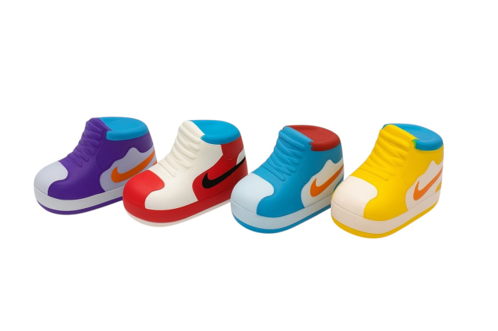 Set 4 jucarii antistres Sneaker Squishy – pantofi moi, mari, colorati, super relaxanti [2]