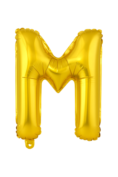 Balon folie litera M auriu 35 cm, decor aniversari si petreceri, 1 buc [1]