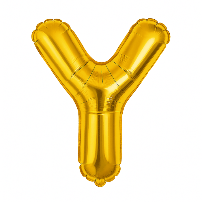 Balon folie litera Y auriu, 35 cm, decor aniversari si petreceri, 1 buc [1]