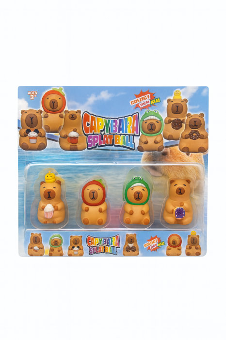 Set 4 Figurine Capybara Splat – Jucarii moi, haioase si colorate – 30x25 cm [1]