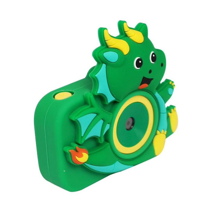 Camera foto digitala pentru copii 4800 MP, 8x zoom, model dragon verde, 11.5x11.5cm [2]