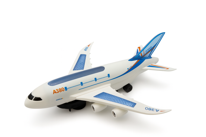 Avion Jucarie A380 cu Lumini, Sunete si Ridicare Automata – Bump & Go, Model Mare pentru Copii [2]