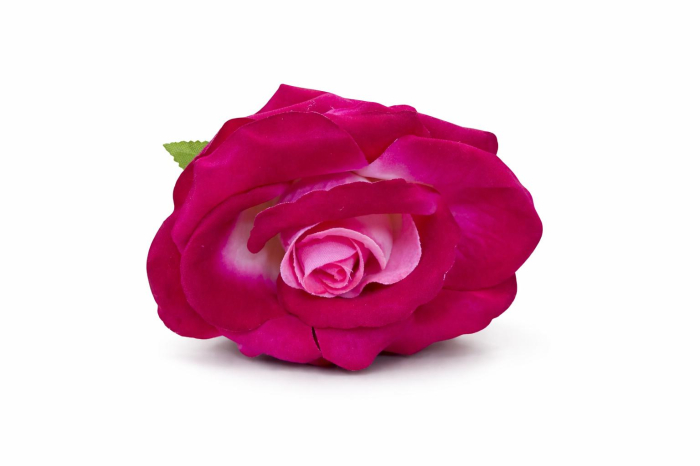 Trandafir artificial fucsia cu alb petale catifea aspect natural elegant 50 cm [3]