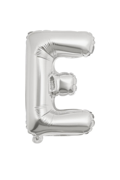 Balon folie litera E argintiu 35 cm, decor aniversari si petreceri, 1 buc [1]